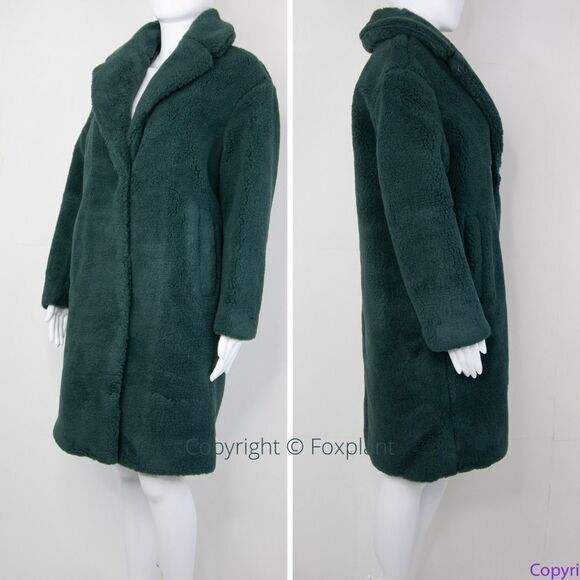 NEW Madewell green (Re)sourced Sherpa Teddy Coat, size S - Picture 3 of 16